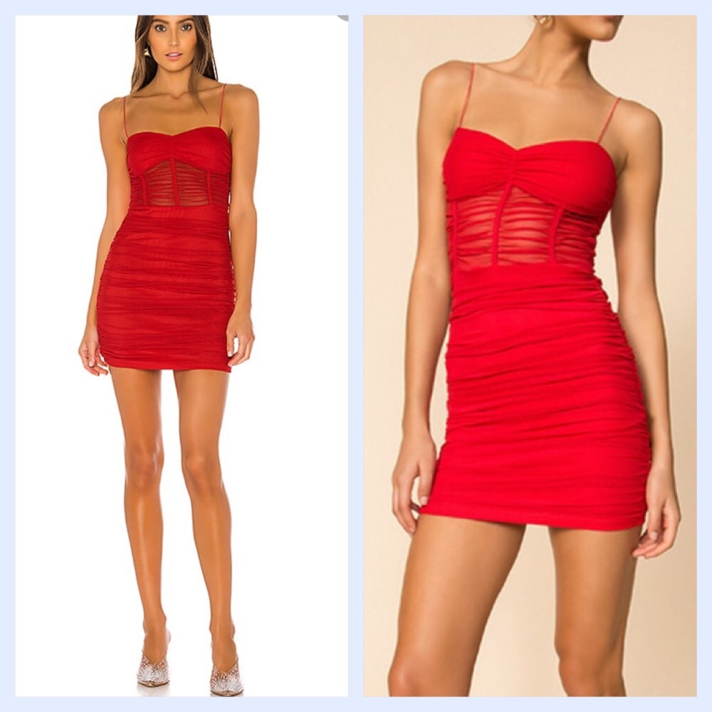 superdown
kambella ruched mini dress red